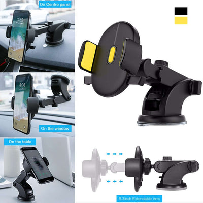 Car Phone Holder Long Rod Telescopic Car Dashboard Suction Cup Type - IceAndFire